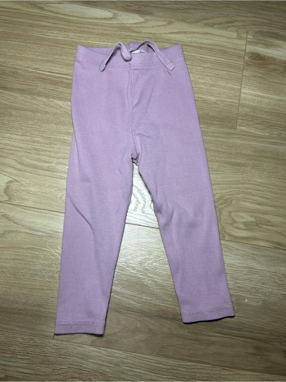Zara Ribbed Kids Leggings in Light Pink